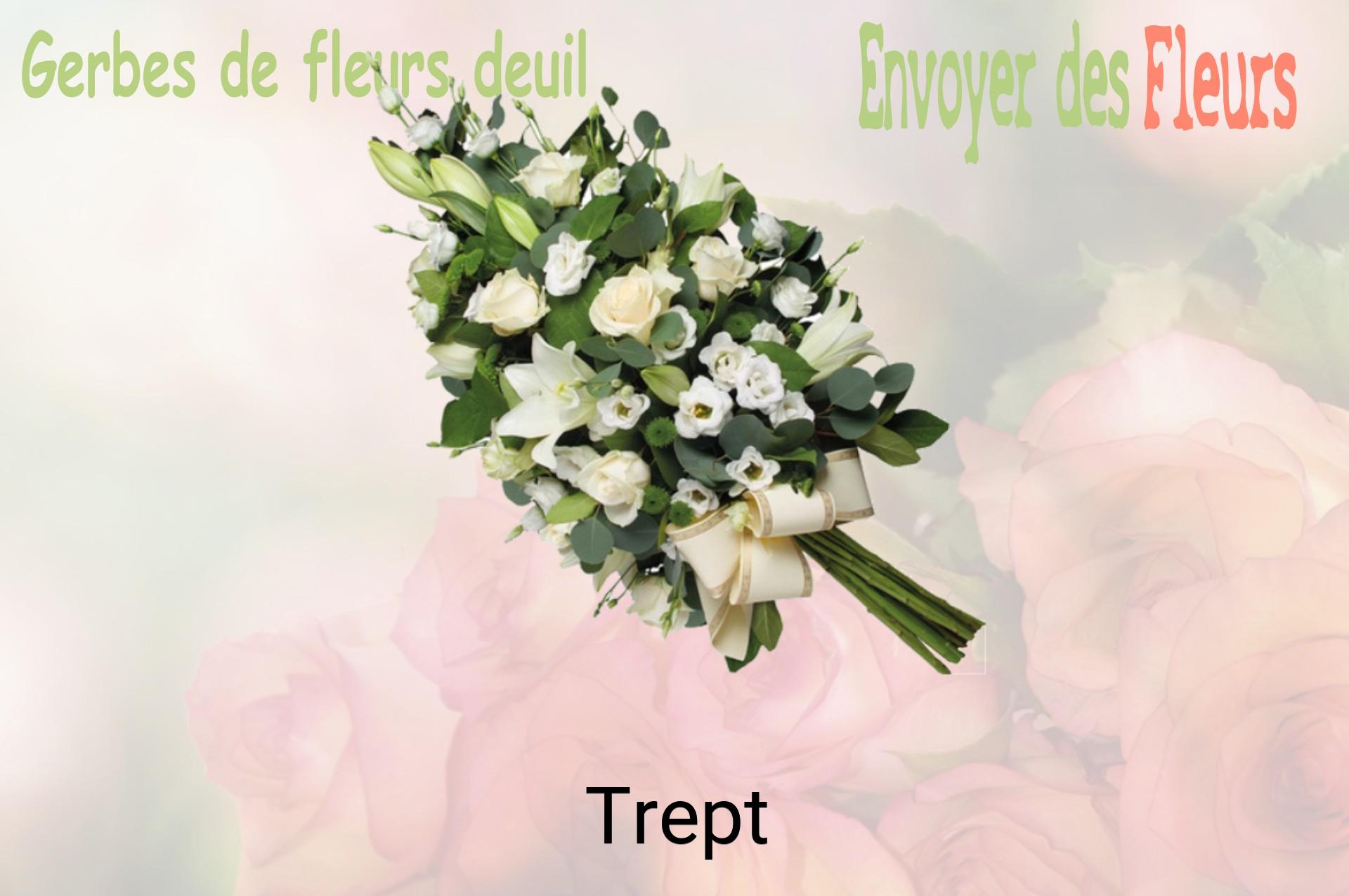 Gerbe de fleurs de deuil livrée à Trept